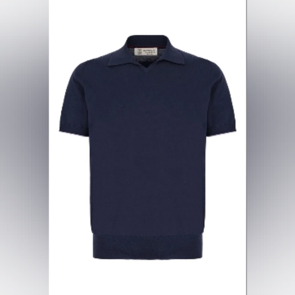 Brunello Cucinelli, IT 54, Men's Navy Polo Shirt